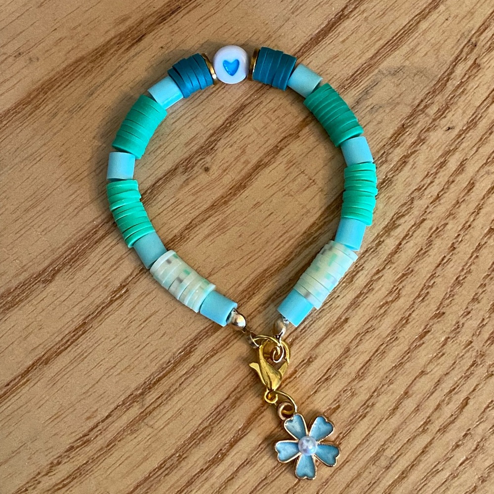 Handmade kids heishi charm bracelet